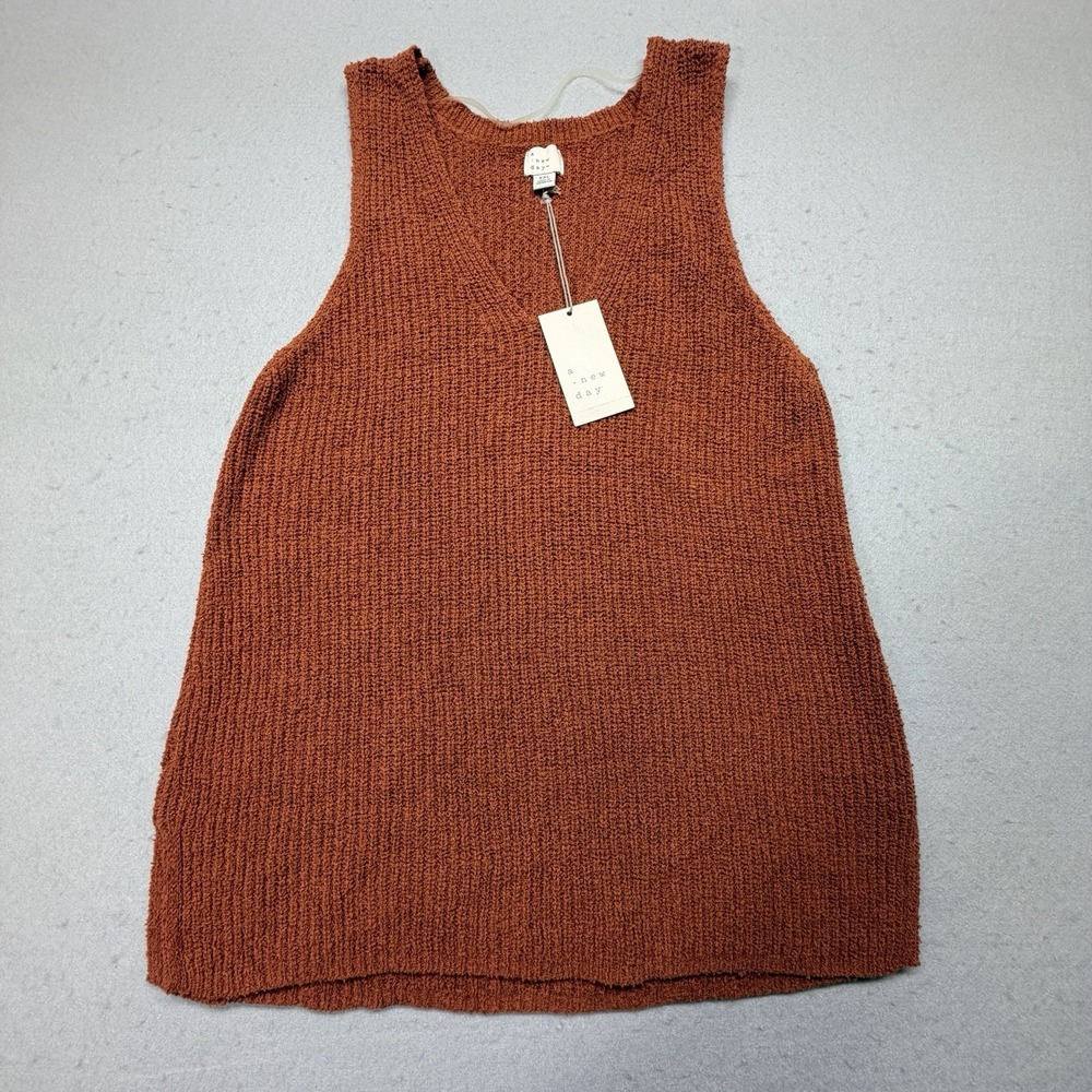 A New Day Sleeveless Knit Sweater‎ Tank Top Women's Brown Rust XXL
